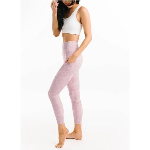 ZYIA Pants - ZYIA Active Womens Pink Digital Granite Light n’ Tight Leggings, Size 8-10, EUC
